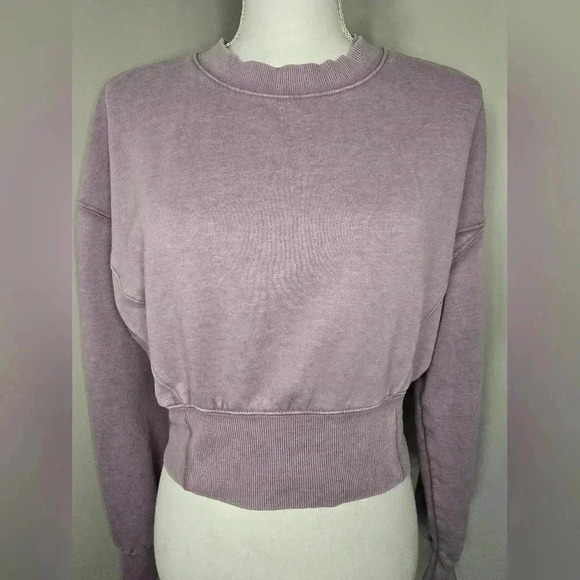Wild Fable Cropped Crewneck Pullover Sweatshirt Berry Pink - Picture 6 of 11